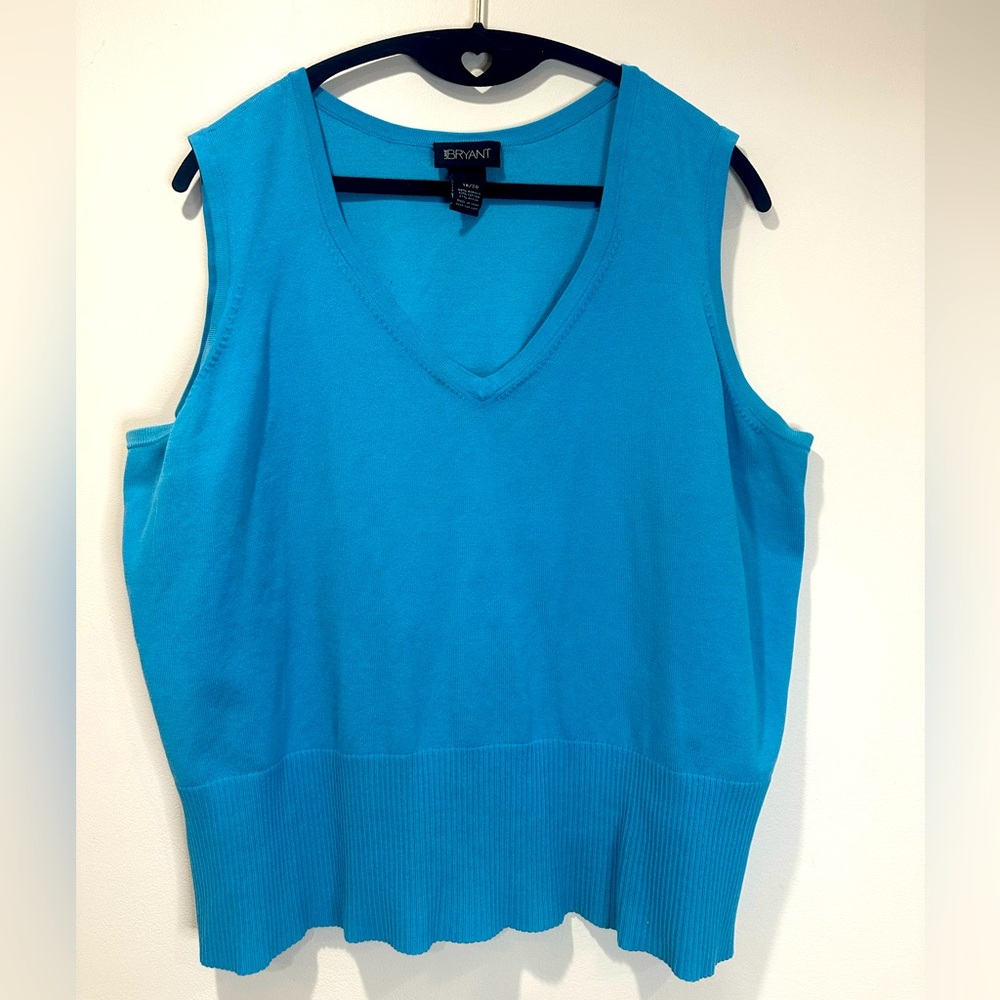 Lane Bryant Vibrant Blue V-Neck Tank Top